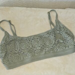Freshwater Lace Swim Top in Sage Green
